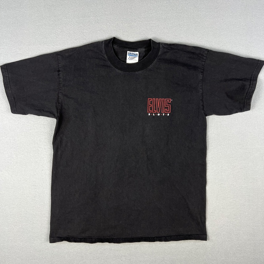 VTG Elvis‎ Slots T Shirt Fits Medium Faded 1990s Graphic Tee Gildan
